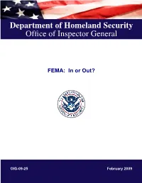 FEMA: in Or Out?