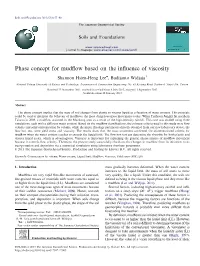 Phase Concept for Mudflow Based on the Influence of Viscosity