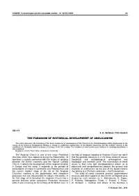 The Paradigm of Historical Development of Anglicanism