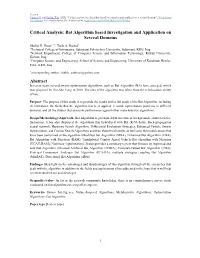 Bat Algorithm Based Investigation and Application on Several Domains
