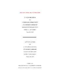 Early View, On-Line Since 31 March 2016 Г О Д И Ш Н И К НА