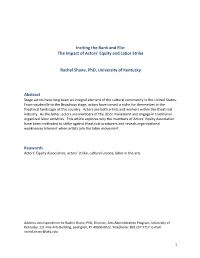 Inciting the Rank and File: the Impact of Actors' Equity and Labor Strike