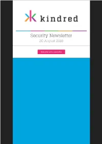 Kindred Security Newsletter