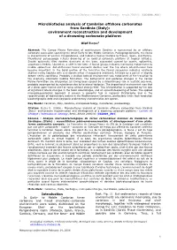 Microbiofacies Analysis of Cambrian Offshore Carbonates from Sardinia (Italy): Environment Reconstruction and Development of a Drowning Carbonate Platform