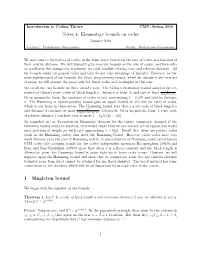 Notes 4: Elementary Bounds on Codes 1 Singleton Bound