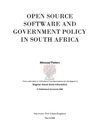 Open Source Software and Goverment Policy in South