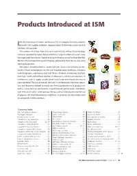 Products Introduced at ISM