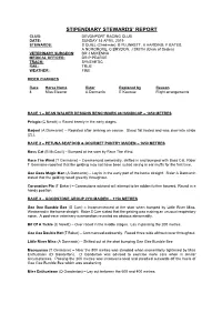 Stipendiary Stewards' Report