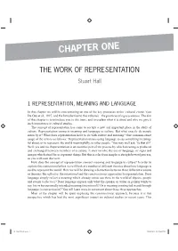 THE WORK of REPRESENTATION Stuart Hall