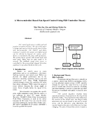 A Microcontroller Based Fan Speed Control Using PID Controller Theory