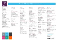Full List of Her Majesty's Government Correct As