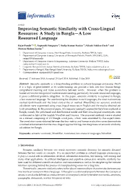 Improving Semantic Similarity with Cross-Lingual Resources: a Study in Bangla—A Low Resourced Language