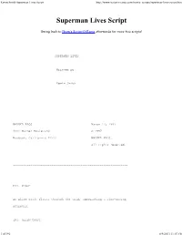Kevin Smith Superman Lives Script