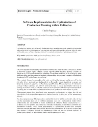 Software Implementation for Optimization of Production Planning Within Refineries