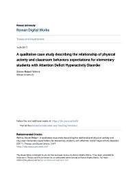 A Qualitative Case Study Describing the Relationship of Physical Activity And