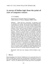 A Survey of Indian Logic from the Point of View of Computer Science
