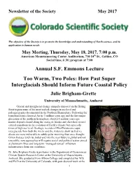 Annual SF Emmons Lecture Too Warm, Two Poles