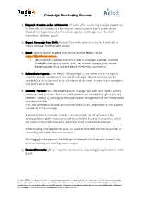 Campaign Monitoring Process 1. Dispatch Creative Audio to Networks