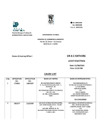 Dr.B.C.Rathore Cause List