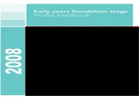 Early Years Foundation Stage Profile Handbook 01 Introduction