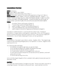 Lamentations Overview