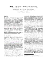 Little Languages for Relational Programming