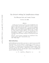 [Math.SG] 22 Feb 2008 an Abstract Setting for Hamiltonian Actions