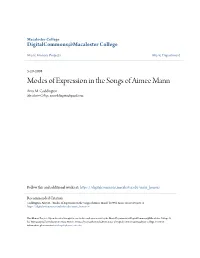 Modes of Expression in the Songs of Aimee Mann Amy M
