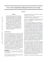 Power Grid Cascading Failure Mitigation by Reinforcement Learning