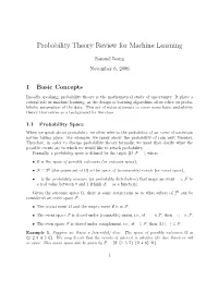Probability Theory Review for Machine Learning