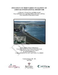 Salt Sources, Loading and Salinity of the Pecos River
