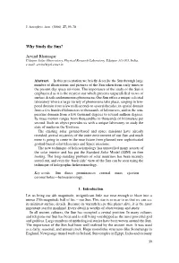 Why Study the Sun?
