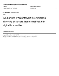 All Along the Watchtower: Intersectional Diversity As a Core Intellectual Value in Digital Humanities
