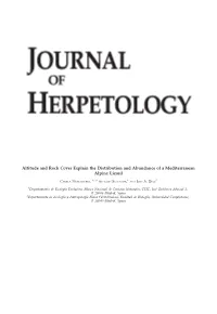 Altitude and Rock Cover Explain the Distribution and Abundance of a Medite