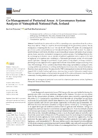 Co-Management of Protected Areas: a Governance System Analysis of Vatnajökull National Park, Iceland