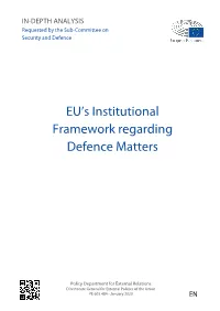 EU's Institutional Framework Regarding Defence Matters