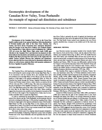 Geomorphic Development of the Canadian River Valley, Texas Panhandle: an Example of Regional Salt Dissolution and Subsidence