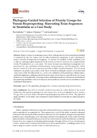 Harvesting Toxin Sequences in Tarantulas As a Case Study