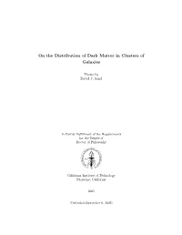 On the Distribution of Dark Matter in Clusters of Galaxies