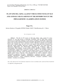 Plant Species, Using Against Virous Infections of Man and Animals: Regularities of the Distribution in the Phylogenetic Classification System