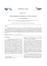 Pollen Production and Dispersion in Pinus Roxburghii