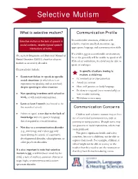 Selective Mutism