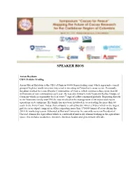 Speaker Bios