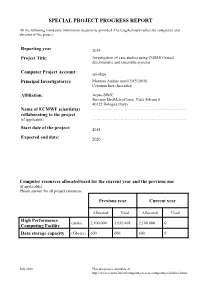 Special Project Progress Report