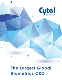 The Largest Global Biometrics CRO Strategic Consulting Experience Expertise Innovation