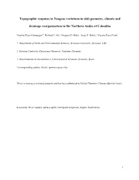 Topographic Response to Neogene Variations in Slab Geometry, Climate And