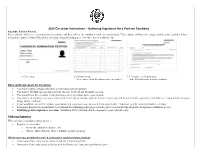 2020 Circulator Instructions – Gathering Signatures for a Partisan Candidate