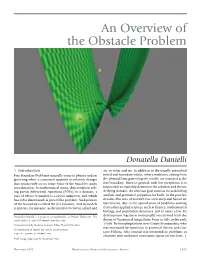 An Overview of the Obstacle Problem