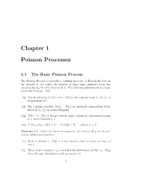 Chapter 1 Poisson Processes