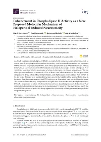 Enhancement in Phospholipase D Activity As a New Proposed Molecular Mechanism of Haloperidol-Induced Neurotoxicity